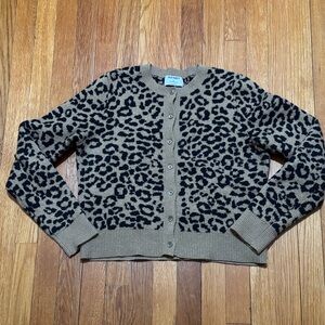 Old Navy Leopard-Print Button Cardigan - Tan & Black